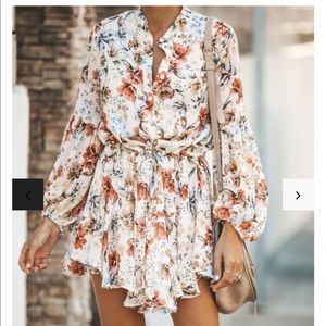 VICI floral balloon sleeve dress